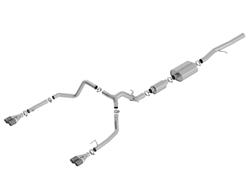 Exhaust System, S-Type, Cat-back, Stainless, Natural, Split Rear Exit, Carbon Fiber Tips with Aluminum Inserts, Chevy, GMC, 6.2L, Kit