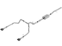 Exhaust System, ATAK, Cat-back, Stainless, Natural, Split Rear Exit, Black Chrome Tips, Chevy, GMC, 6.2L, Kit