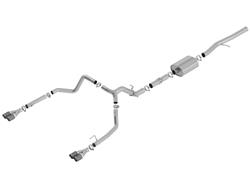 Exhaust System, ATAK, Cat-back, Stainless, Natural, Split Rear Exit, Carbon Fiber Tips with Aluminum Inserts, Chevy, GMC, 6.2L, Kit