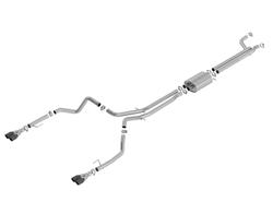 Exhaust System, S-Type, Cat-Back, Dual In/Dual Out, Stainless Steel, Natural, Split Rear Exit, Black Chrome Tips , Chevrolet, GMC, 6.2L, Kit