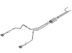 Exhaust System, S-Type, Cat-Back, Dual In/Dual Out, Stainless Steel, Natural, Split Rear Exit, Carbon Fiber Tips , Chevrolet, GMC, 6.2L, Kit