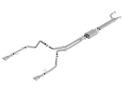 Exhaust System, S-Type, Cat-Back, Dual In/Dual Out, Stainless Steel, Natural, Split Rear Exit, Polished Tips , Chevrolet, GMC, 6.2L, Kit