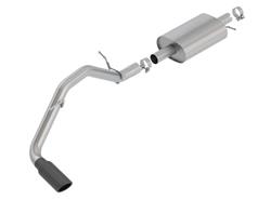 Exhaust System, S-Type Cat-Back, Stainless Steel, 4 in. Black Chrome Tip, Ford, Ranger, Kit