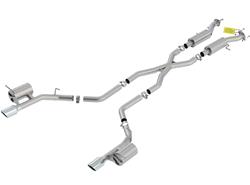 Exhaust System, ATAK, Cat-Back, Stainless Steel, Natural, Split Rear Exit, Polished Tips, Dodge, 6.4L, Kit