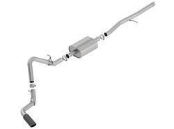 Exhaust System, S-Type, Cat-Back, Single, Stainless Steel, Natural, Black Chrome Tip, Chevrolet, GMC, Kit