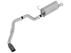 Exhaust System, S-Type, Cat-Back, Single, Stainless Steel, Natural, Passenger Side, Black Chrome Tip, Ram, 6.4L, Kit