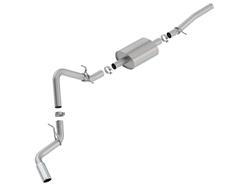 Exhaust System, S-Type, Cat-Back, Single, Stainless Steel, Natural, Polished Tip, Chevrolet, GMC, Kit