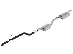 Exhaust System, Touring, Cat-Back, Single, Stainless Steel, Driver Rear Exit, Black Ceramic Turn Down Tip, Jeep, JT, Kit