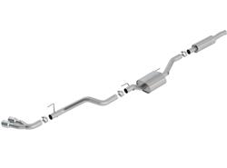 Exhaust System, S-Type, Cat-Back, Single, Stainless Steel, Natural, Driver Rear Exit, Polished Tips, Jeep, JT, Kit