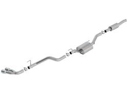 Exhaust System, ATAK, Cat-Back, Single, Stainless Steel, Natural, Driver Rear Exit, Polished Tips, Jeep, JT, Kit