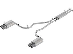 Exhaust System, S-Type, Cat-Back, Stainless Steel, Natural, Split Rear Exit, Carbon Fiber Tips, Ford, Kit