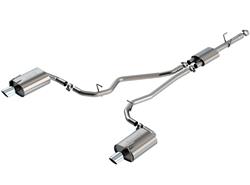 Exhaust System, S-Type, Cat-Back, Single In/Dual Out, Stainless Steel, Natural, Split Rear Exit, Ford, Kit