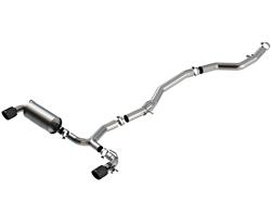 Exhaust System, ATAK, Cat-Back, Stainless Steel, Natural, Rear Exit, Carbon Fiber Tips, Toyota, 3.0L, Kit