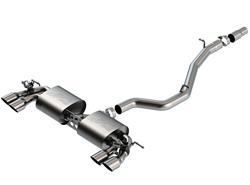 Exhaust System, S-Type, Cat-Back, without Resonator, Single In/Four Out, 304 Stainless Steel, Natural, Split Rear Exit, VW, Kit