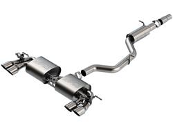 Exhaust System, S-Type, Cat-Back, with Resonator, Single In/Four Out, 304 Stainless Steel, Natural, Split Rear Exit, VW, Kit