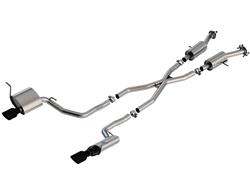 Exhaust System, S-Type, Cat-Back, Stainless Steel, Natural, Split Rear Exit, Black Chrome Tip, Jeep, 3.6L, Kit