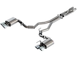 Exhaust System, ATAK, Cat-Back, Stainless Steel, Natural, Split Rear Exit, Chrome Tips, Ford, Kit