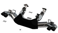 Exhaust System, S-Type, Cat-Back, Stainless Steel, Natural, Split Rear Exit, Black Chrome Tips, Chevrolet, Kit