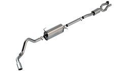 Exhaust System, S-Type, Cat-Back, Dual In/Single Out, Stainless Steel, Natural, Passenger Side Exit, Polished Tip, Ford, Kit