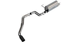 Exhaust System, S-Type, Cat-Back, Single In/Single Out, Stainless Steel, Natural, Passenger Side Exit, Black Chrome Tip, Ram, Kit