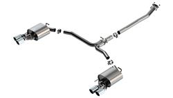 Exhaust System, S-Type, Cat-Back, Single In/Dual Out, Stainless Steel, Natural, Split Rear Exit, Polished Tip, Toyota, Kit