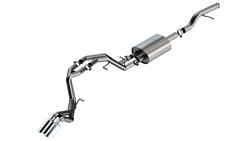 Exhaust System, Touring, Cat-Back, Single In/Dual Out, Stainless Steel, Natural, Passenger Rear Exit, Polished Tip, Chevy, Kit