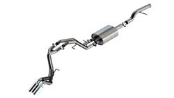 Exhaust System, S-Type, Cat-Back, Single In/Dual Out, Stainless Steel, Natural, Passenger Rear Exit, Polished Tip, Chevy, Kit