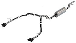 Exhaust Systems, Touring, Cat-back, Single In/Dual Out, Split Rear Exit, Black Chrome Tips, Premier Models Only, Chevy, 5.3L, 6.2L, 3.0L Diesel, Kit