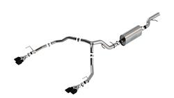 Exhaust System, Touring, Cat-Back, Stainless Steel, Black Chrome Tips, Split Rear Exit, Chevy, GMC, Kit