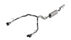 Exhaust System, Touring, Cat-Back, Stainless Steel, Carbon Fiber Tips, Split Rear Exit, Chevy, GMC, Kit