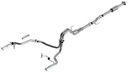 Exhaust System, ATAK, Cat-Back, Stainless Steel, Natural, Split Rear Exit, Chrome Tips, Ford, 2.7L, 3.5L, Kit