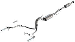 Exhaust System, Touring, Cat-Back, Stainless Steel, Natural, Split Rear Exit, Chrome Tips, Ford, 5.0L, Kit