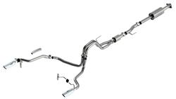 Exhaust System, S-Type, Cat-Back, Stainless Steel, Natural, Split Rear Exit, Chrome Tips, Ford, 5.0L, Kit