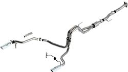 Exhaust System, ATAK, Cat-Back, Stainless Steel, Natural, Split Rear Exit, Chrome Tips, Ford, 5.0L, Kit