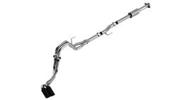 Exhaust System, ATAK, Cat-Back, Stainless Steel, Natural, Passenger Side Rear Exit, Black Chrome Tips, Ford, 2.7L, 3.5L, Kit