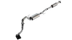 Exhaust System, Touring, Cat-Back, Stainless Steel, Natural, Passenger Side Rear Exit, Black Chrome Tips, Ford, 5.0L, Kit