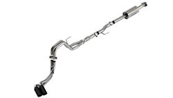 Exhaust System, ATAK, Cat-Back, Stainless Steel, Natural, Passenger Side Rear Exit, Black Chrome Tips, Ford, 5.0L, Kit