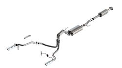 Exhaust System, Touring, Cat-Back, Stainless Steel, Natural, Split Rear Exit, Chrome Tips, Ford, 2.7L, 3.5L, Kit