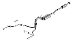 Exhaust System, S-Type, Cat-Back, Stainless Steel, Natural, Split Rear Exit, Chrome Tips, Ford, 3.3L, Kit