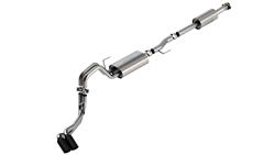 Exhaust System, ATAK, Cat-Back, Stainless Steel, Natural, Passenger Side Rear Exit, Black Chrome Tips, Ford, 3.3L, Kit