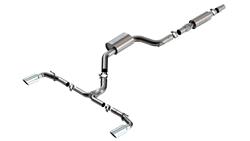 Exhaust Systems, S-Type Cat-Back, Single In/Dual Out, Stainless Steel, Natural, Split Rear Exit, Chrome Tips, Volkswagen, 2.0L, Kit