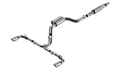 Exhaust Systems, S-Type Cat-Back, Single In/Dual Out, Stainless Steel, Natural, Split Rear Exit, Brushed Tips, Volkswagen, 2.0L, Kit