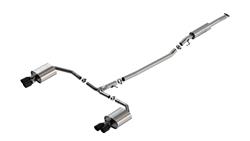 Exhaust System, S-Type, Cat-Back, 304 Stainless, Single In/Dual Out, Dual 3.50 in. Round Black Chrome Tips, for Kia, Kit