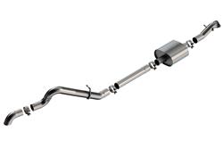 Exhaust System, Climber System, 304 Stainless Steel, Natural, 2.75 in. Pipe, Single Exhaust, S-Type Muffler, Bronco, 2.3L, L4, Ford, Kit