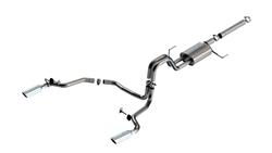 Exhaust System, S-Type, Cat-Back, Stainless Steel, Split Rear Exit, Chrome Tips, Ford, Kit