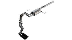 Exhaust System, S-Type, Cat-Back, Stainless Steel, Passenger Side Exit, Black Chrome Tips, Ford, Kit