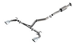 Exhaust System, Cat-Back, ATAK. 304 Stainless, Split Rear, Turbo Muffler, 5 in. Polished Tips, Subaru, Toyota, Kit