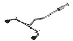 Exhaust System, Cat-Back, ATAK. 304 Stainless, Split Rear, Turbo Muffler, 5 in. Black Chrome Tips, Subaru, Toyota, Kit