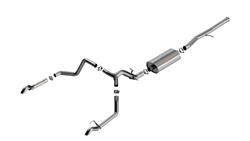 Exhaust Systems, Touring, Cat-back, Single In/Dual Out, Stainless, Split Rear Exit, Round Tips, ZR2 and AT4X Only, Chevy, GMC, 6.2L, 3.0L Diesel, Kit