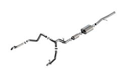 Exhaust Systems, S-Type Cat-Back, Single In/Dual Out, Stainless, Split Rear Exit, Round Tips, ZR2 and AT4X Only, Chevy, GMC, 6.2L, 3.0L Diesel, Kit